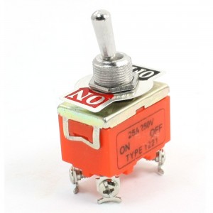 Panel Mount 4 Terminal Wobble Lever DPST ON-OFF Toggle Switch 250V 25A