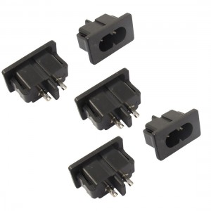 250V 1A Power Supply IEC Inlet C8 Socket Adapter 5 Pcs