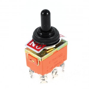 AC 250V 15A 6-Terminals ON/OFF/ON DPDT Toggle Switch w Waterproof Cover