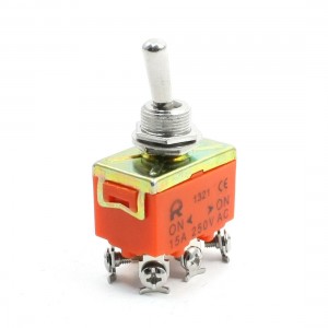 AC 250V 15A 6 Pin DPDT On-On Dual Position Latching Mini Toggle Switch