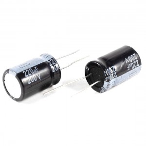 2 Pcs 220uF 200V 105C Radial Electrolytic Capacitors Black 27x18mm