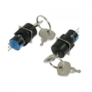 2 Pcs Keylock Rotary Selector Round 1NO 1NC SPDT Push Button Switch AC 250V 5A