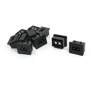 AC 250V 10A IEC320 C8 Male PCB Board Soldering Power Adapter 10Pcs