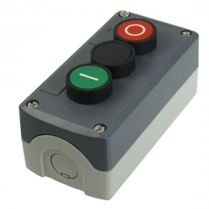 240V 3A SPST Momentary Green Black Red Flat Push Button Switch Station Box