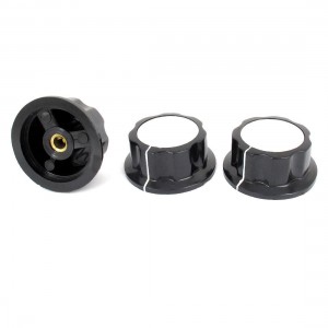 Adjustable Turn 36mm Top 6mm Shaft Insert Dia Potentiometer Rotary Knobs 3 Pcs