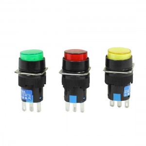 3Pcs Industry NO NC SPDT Latching Round Push Button Switch AC 250V 3A