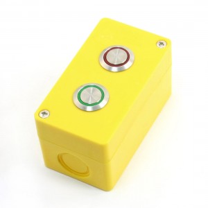 5A 250VAC SPDT Locking Red Green Indicator Metal Button Control Box Station