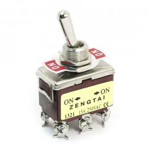 AC 250V 15A DPDT ON-ON 2 Positions 6 Pin Latching Toggle Switch E-TEN1321