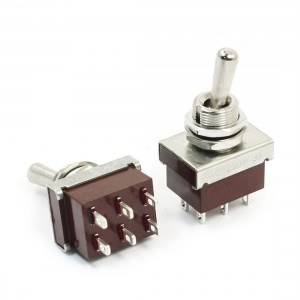 ON-OFF 2PDT 6 Screw Terminal Rocker Type Toggle Switch AC 250V 3A KN3-3 2pcs