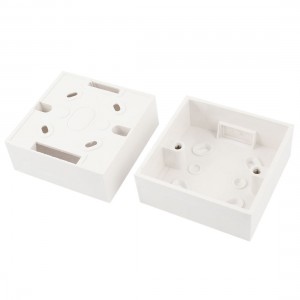 2pcs AC 250V 10A White PVC Surface Mounted Wallplate Switch Pattress Back Box