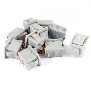 10 Pcs KCD3-B AC 250V 6A 12A 3Pin SPDT On/Off/On Rocker Switch Gray