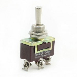 AC 250V 15A SPDT 3 Screw Terminals 3 Positions ON/OFF/ON Mini Toggle Switch