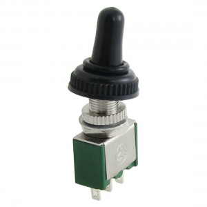 AC 2A/250V SPDT On/On 2 Position 3 Pin Toggle Switch w Waterproof Boot Cover Cap