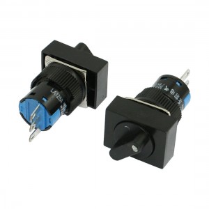 AC 250V 5A Rectangular 2 Position 1NO 1NC Selector Push Button Switch 2 Pcs