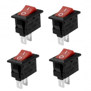 4 Pcs AC 250V 3A SPST 2 Pins ON/OFF 2 Positions Snap In Boat Rocker Switch