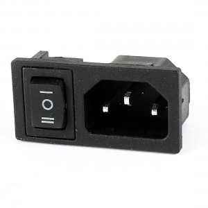 Panel IEC320 C14 Inlet Power Socket On/Off/On SPDT Rocker Switch AC 250V 10A