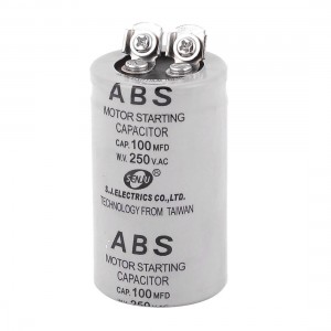 250VAC 100uF 100MFD Polypropylene Film Cylindrical Motor Start Capacitor