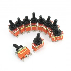 10 Pcs 250V 25A SPDT Latching Rocker Type 2 Position Toggle Switch w Cover