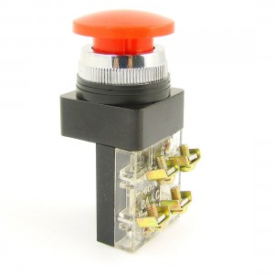 Red Mushroom Head Momentary Actuator SPST Push Button Switch 250V AC 6Amp