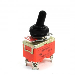 250V 25A Waterproof ON-OFF 4 Screw Terminal DPST Locking Toggle Switch