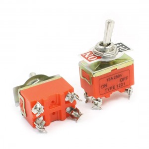AC 250V 15A DPST ON-OFF 2 Positions Latching Toggle Switch E-TEN1221 2pcs