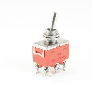 On/On 2 Positions 6 Terminal DPDT Toggle Switch AC 250V 15A