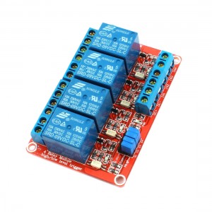 Red DC 9V 4 Way High/Low Level Trigger Optocoupler Driver Relay Module