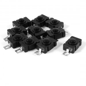 10 Pcs AC 250V 1.5A 2-Pin Horizontal Electric Torch Push Button Switch Black