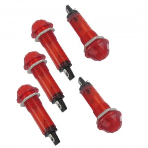 AC 220V Plastic Head Red Lamp Single Indicator Lights 5 Pcs