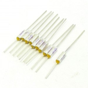 10 Pcs Insulated Metal Leads 142 Degree Celsius 250V 10A Aluminum Thermal Fuses