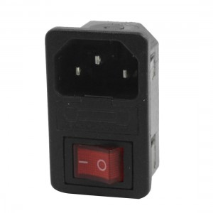SS-8B-2 Panel Mount IEC320 C14 3 Pin Plug Power Socket AC250V 10A w Fuse Holer