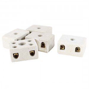 5 Pcs 5A 2W4H 2 Way 4 Hole Connector Porcelain Ceramic Terminal Block