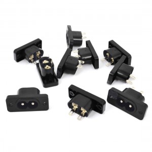 10 Pcs AC 250V 10A 2 Pins IEC320 C8 Power Inlet Socket Connector