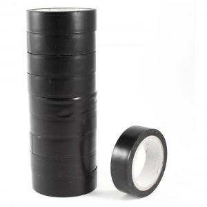 10 Pcs 16mm Wide Black Adhesive Electrical Insulation Tape Roll
