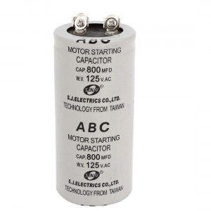 Gray Shell Polypropylene Film 800uF AC125V Motor Starting Capacito