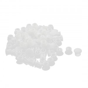 SKT-10 9.5mm Round White Snap in Mounting Locking Hole Plug Harness 100 Pcs