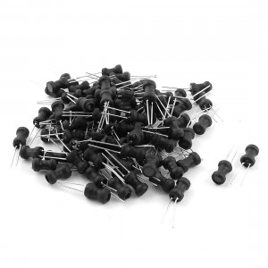 100Pcs 68uH 650mA 6x10mm 10% Tolerance Shielded Radial Lead Inductor Black