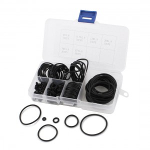 175 Pcs 1.9mm 6 Kinds Black Rubber Oil Filter Seal O Ring Spacer Set w Box