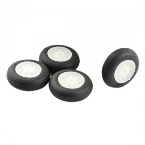 4Pcs 1" Dia 0.33" Thickness Black RC Airplane Model Wheel Tire Tyre