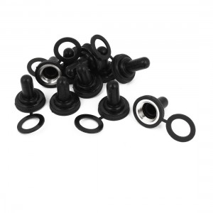 10pcs 12mm Threaded Waterproof Toggle Switch Cover Cap Boot Black