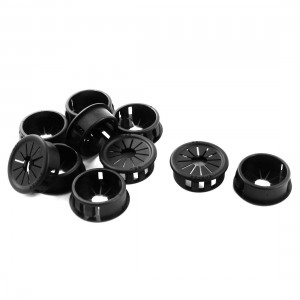 27.5mm Mount Hole Insulation Black Plastic Cable Snap Bushing Grommet 10 Pcs