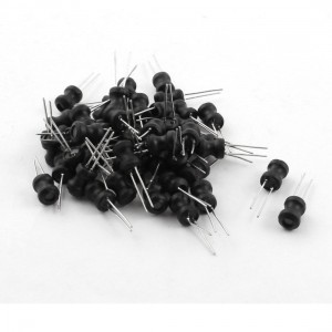50Pcs 330uH 400mA 6x8mm 10% Tolerance Shielded Radial Lead Inductor Black