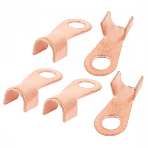 5pcs 200A Open Copper Battery Crimp Terminal Wire Lugs 10 6mm Ring for 3 8" Stud