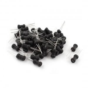50Pcs 680uH 200mA 6x10mm 10% Tolerance Shielded Radial Lead Inductor Black