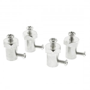4 Pcs Silver Tone Metal Robot Motor Wheel Coupling Connector 5mm Bore