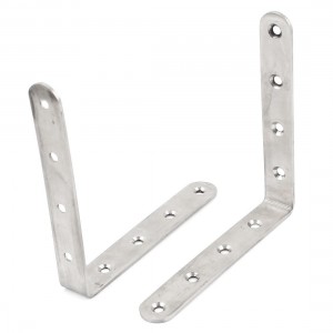 2 Pcs 125x125mm 90 Degree Right Angle Bracket Shelf Support Silver Tone