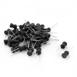 50Pcs 6.8mH 150mA 6x8mm 10% Tolerance Radial Lead Inductor Black