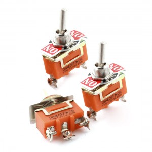 3PCS AC250V 15A ON-OFF-ON Three Screw Terminals SPST Locking Toggle Switch