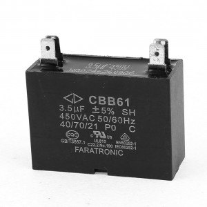 CBB61 3.5uF 5% Tolerance Air Conditioner Fan Motor Running Capacitor AC 450V
