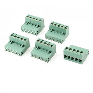 5 Pcs 5 Pins 5.08mm Spacing Screw Pluggable Terminal Block Connector